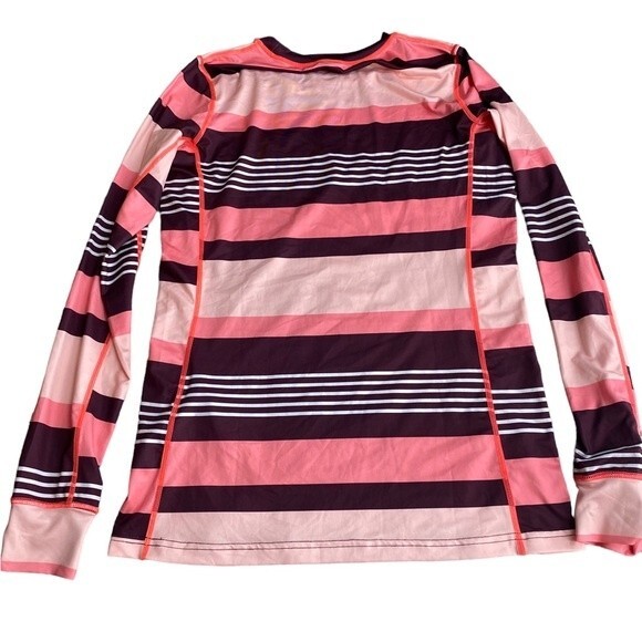 Kari Traa Womens M Performance Baselayer Pink Maroon Stripe Sporty Athletic - Picture 5 of 6